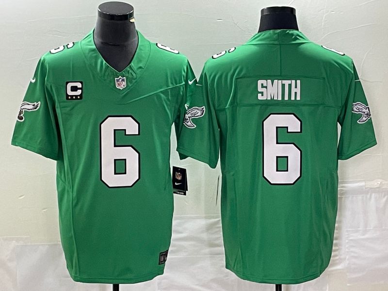 Men Philadelphia Eagles 6 Smith Green Nike Throwback Vapor Limited NFL Jerseys